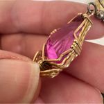 14k Gold Filled Filigree Pink Dangle Earrings Womens Jewelry Photo 3