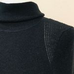 Athleta Futures Black Turtleneck Sweater Size Small Long Sleeve Ribbed Shoulder Photo 5