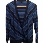 The Limited Vintage Y2K  Silk Blend Faux Wrap Navy & Blue Size Large Sweater. Photo 0