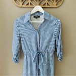 Lulus  Lifestyle Striped Long Sleeve Shirt Dress Blue/White Sz XS Photo 1