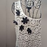NWOT INC International Concepts Embellished Cream and Black CROCHET Size L Photo 2