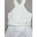 CIEBON Womens Dress Size L White Halter Patchwork Eyelet Belted Ruffle Hem Size L Photo 7