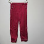 LAKE Pajama Set Women's Small Red Long Sleeve Top Pants Sleepwear Piped Trim Photo 3