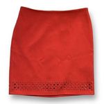 Banana Republic Factory Skirt Tailored Pencil Clay Red Geometric Cutout Office Size 4 Photo 0