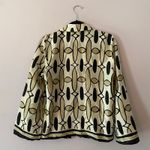 ZARA  Tan Black Button Down Long Sleeve Shirt Geometric Print Women's size Small Photo 6