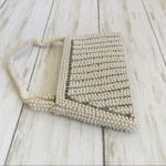 White Faux Pearl Bridal Bag Vintage Silver Photo 3