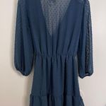 ZARA Teal Swiss Dot Faux Wrap Romper Dress Small Photo 10