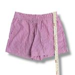 Loft  Pink White Striped Elastic Waist Cotton Shorts Women’s Medium Photo 4