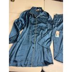 Soft Sensations 2X Pajama Set Womens Blue Gold Trim Sleepwear Loungewear Size XXL Photo 4