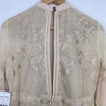 Free People  Mini Boho Dress Women Size 0 Cream Embroidered Witch Fairy Concert Photo 9