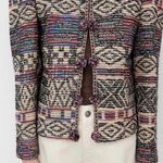 ZARA NWT  Cropped Geometric Multicolor Embroidered Wool Blend Jacket Sz S Photo 3