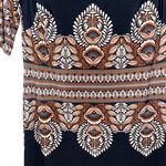 International concepts Black Boho Print Knee-length Shirt Dress Photo 4