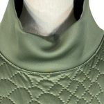 Calia Medium Crop Sweatshirt Quilted Pullover Funnel Neck 3/4 Sleeves Pocket Green Photo 1