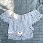 Fashion Q white lace off shoulder Top size large Photo 2