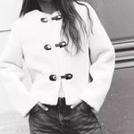 ZARA  Jacket coat teddy fur ivory cream cropped toggle  Photo 14