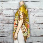 David and Young NWT O/S One Size Floral Print Open Front Sheer Kimono Cardigan Yellow Photo 2