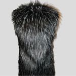 Qiye brand charcoal gray/ black ostrich feather look faux fur vest! New Gray Size L Photo 6