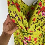 DELFI Collective Silk Floral Twisted Front Plunging V Neck Faux Wrap Mini Dress Green Size XS Photo 4