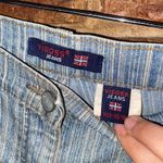 Vigoss  Vintage Blue Striped Stretch Denim jean Shorts Women's Size 13/14 Photo 2