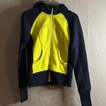 Lululemon full zip scuba hoodie 15” PTP in navy & yellow Photo 3
