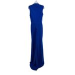 Mac Duggal  IEENA Double Slit High Neck Gown Royal Blue Sleeveless Gown Dress Photo 7