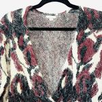 BP Black & Cream Eyelash Leopard Print Oversized Sweater Cardigan Photo 1