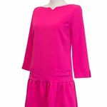 Victoria Beckham XS  Pink Peplum Long Sleeve Dress Photo 3