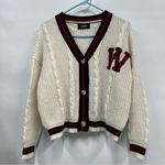 Cider  knit monogram W small cardigan preppy button down sweater Photo 0