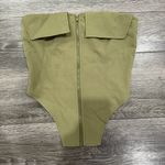 Pretty Little Thing Zip Up Green Corset Tube Top Size XS Photo 2