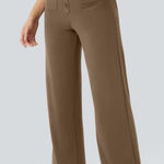 Halara  High Waisted Multiple Pockets Straight Leg Pants Womens Large Brown Photo 0
