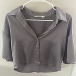 Abercrombie & Fitch Satin Cropped Button Down Photo 0