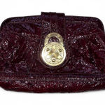 Steve Madden burgundy  genuine leather clutch bag with gold hardware Photo 0