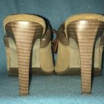 Paprika booties clogs slip on suede lace ups stacked heel tan size 5 1/2 Photo 3