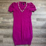 Moda International Sweater Dress Puffy Sleeves Embellished Pink Size Large Photo 4