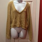 Free People  High Low V-Neck Cropped Sweater  Cream Size S Photo 1