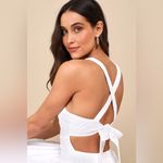 Lulus  Strolling Sicily White Pleated Backless Midi Dress With Pockets Photo 3