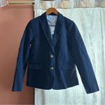 J.Crew  Cotton-Blend Two-Button Blazer Navy‎ Blue Suit Jacket NWT Size 4 Photo 2