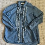 Anthropologie Pilcro Juni Ruffled Denim Button Down Shirt Photo 2
