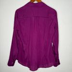White House | Black Market Purple Long Sleeve Button Down tab sleeve Size 10 Photo 1