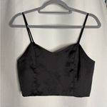 House of Harlow 1960 Black Satin Crop Top Small Photo 4