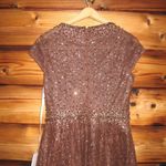 Mac Duggal  20371 Womens Brown Embellished Cap Sleeve A Line Dress Photo 11