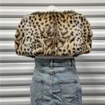 Runway NY Womens Faux Fur Leopard Print Cropped Capelet Shawl Y2K Fall Glam NWT Brown Size undefined Photo 3