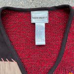 90s Y2K chenille yarn knit patchwork sampler boho warm tone color sweater vest Red Size undefined Photo 1