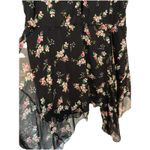 J Gee Dress 3x Black Floral Hankerchief Hem Pintuck Chiffon Photo 4