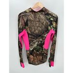 Mossy Oak  Quarter Zip Pullover Camo Women Small Brown Pink Fleece Lined Photo 1