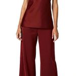 Vince . Draped Satin Halter Blouse, Red, Medium Photo 5