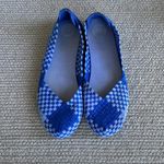 SO  Cobalt Blue Stretchy Woven Fabric Flats Size 8.5 Photo 1
