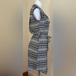 5/48 Black & White Geometric Collared ButtonDown  Sleeveless Tie Dress S… Photo 1