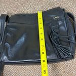 Vtg 90s Women's Black Tignanello Soft Leather Crossbody Bag Fringe Tassel Casual Photo 10