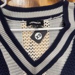 EXPRESS V-Neck Sweater Blue and Gray Photo 1